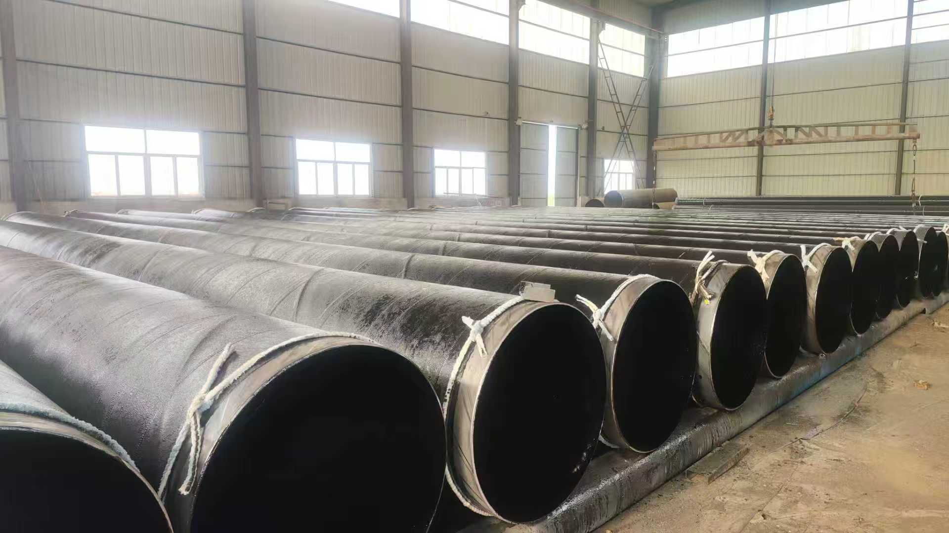 300 tons of A53 GRB black-coated anti-corrosion spiral pipe shipped to the UAE