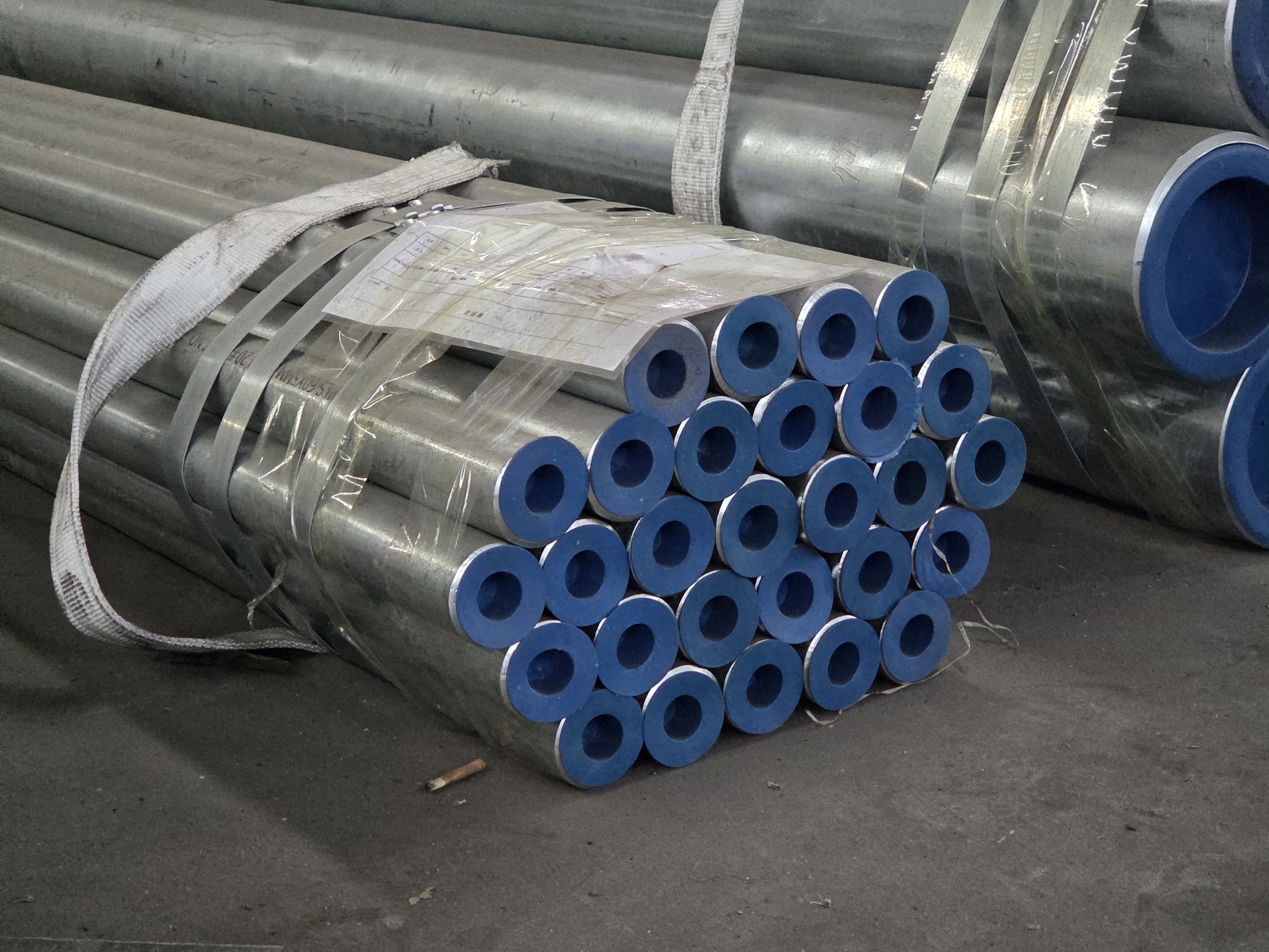 4 inch SEAMLESS PIPE WITH GROUND ROD ATTACHED PLASTIC END CAP for sale